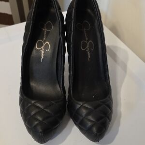 Jessica Simpson Black Quilted Heels